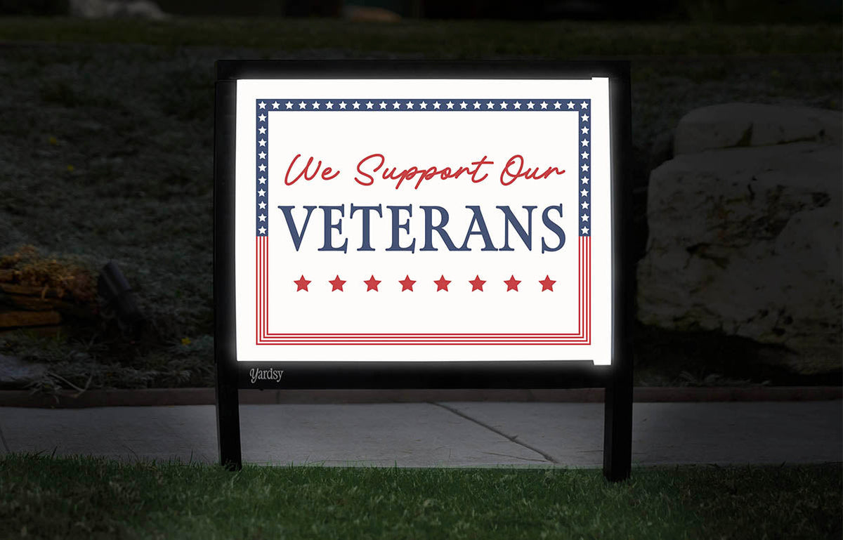 Veterans Day Yard Signs – Solar Powered | Yardsy
