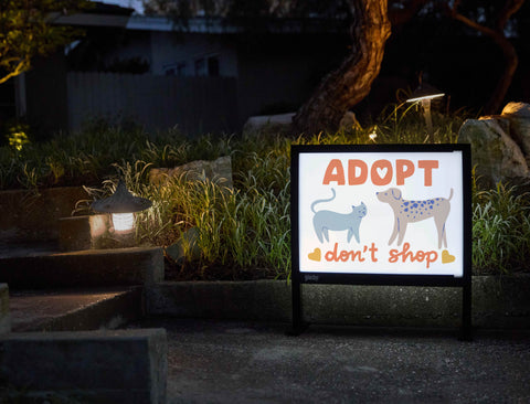 Adopt Don't Shop Yardsy Sign - Flat Feet