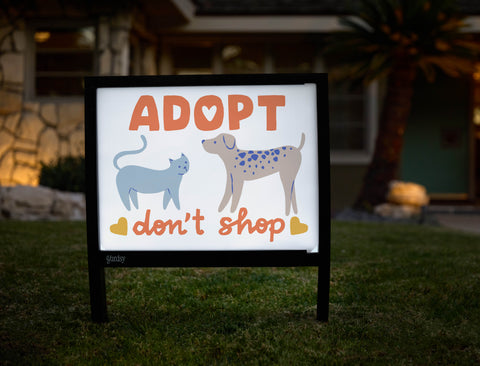 Adopt Don't Shop Yardsy Sign - Hero