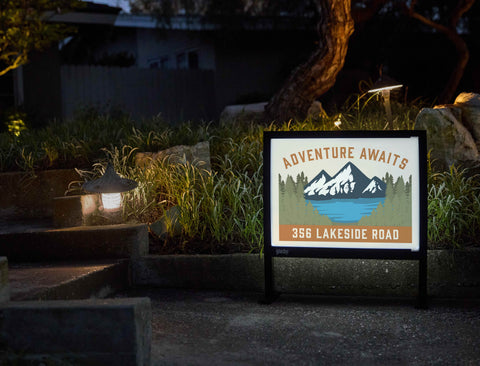 Adventure Awaits Custom Yardsy Sign - Flat Feet