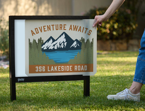 Adventure Awaits Custom Yardsy Sign - Interchangeable