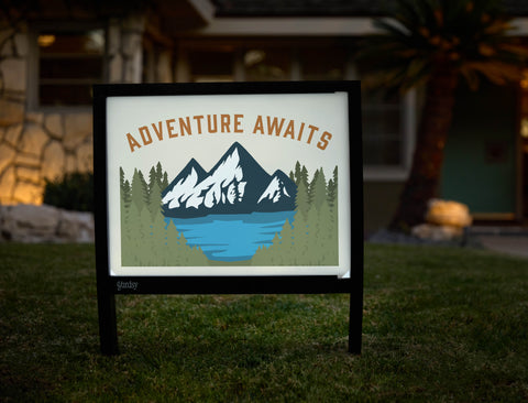 Adventure Awaits Yardsy Sign - Hero