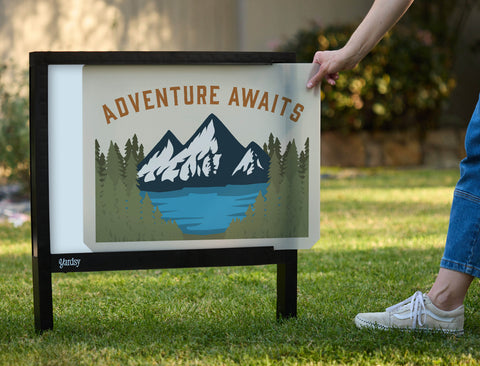 Adventure Awaits Yardsy Sign - Interchangeable