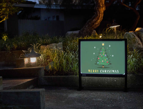 All Green Christmas Tree Yardsy Sign - Flat Feet