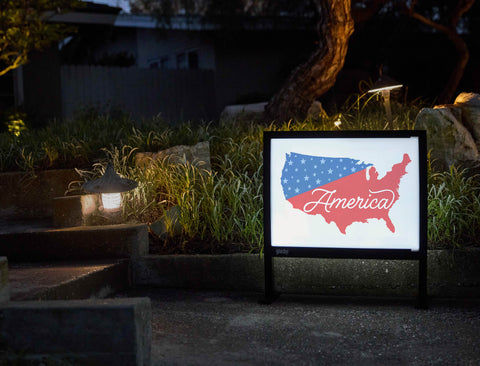 America Map Yardsy Sign - Flat Feet