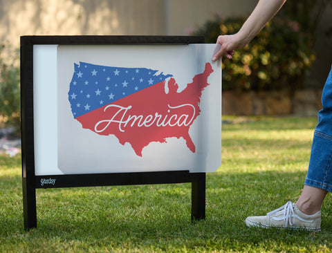 America Map Yardsy Sign - Interchangeable