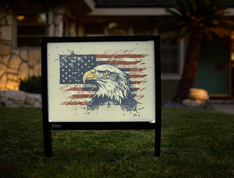 American Flag Eagle Patriotic Yardsy Sign