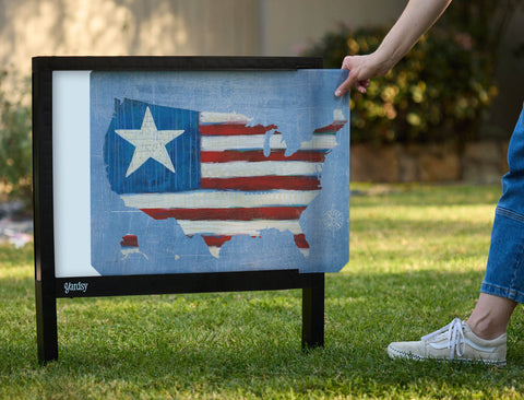 American Flag Yardsy Sign - Interchangeable