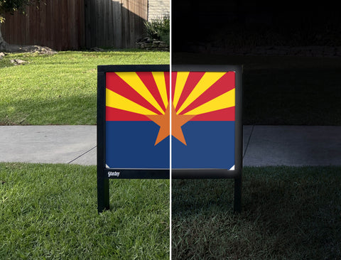 Arizona State Flag Yardsy Sign - Day Night