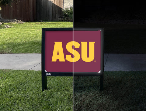 Arizona State ASU Maroon Yardsy Sign - Day Night