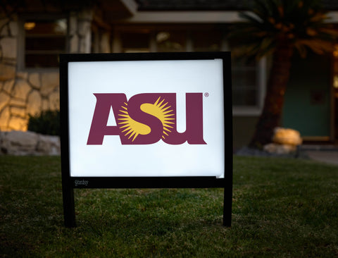 Arizona State ASU Sunburst White Yardsy Sign - Hero