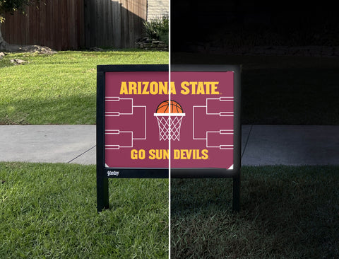 Arizona State Basketball Yardsy Sign - Day Night