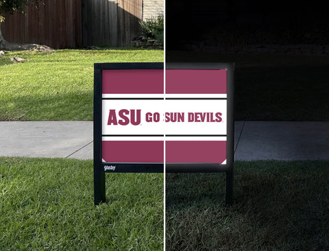 Arizona State Go Sun Devils Maroon Yardsy Sign - Day Night