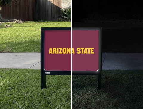 Arizona State Maroon Yardsy Sign - Day Night