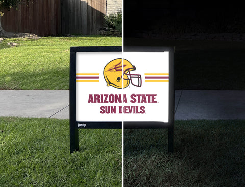 Arizona State Sun Devils Helmet White Yardsy Sign - Day Night