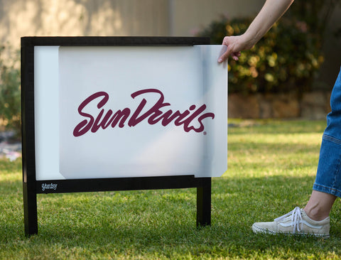 Arizona State Sun Devils Script White Yardsy Sign - Interchangeable