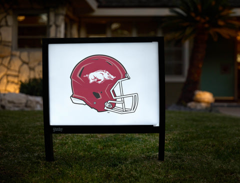 Arkansas Helmet Mark White Yardsy Sign - Hero