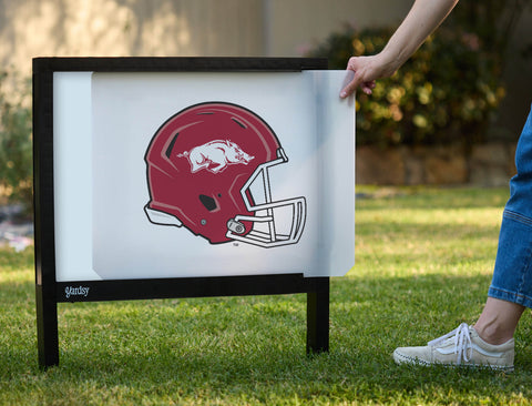 Arkansas Helmet Mark White Yardsy Sign - Interchangeable