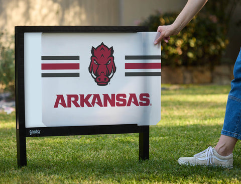 Arkansas Mascot Stripes White Yardsy Sign