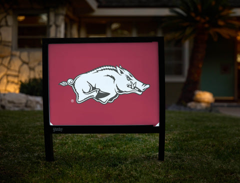 Arkansas Razorbacks White Cardinal Yardsy Sign - Hero