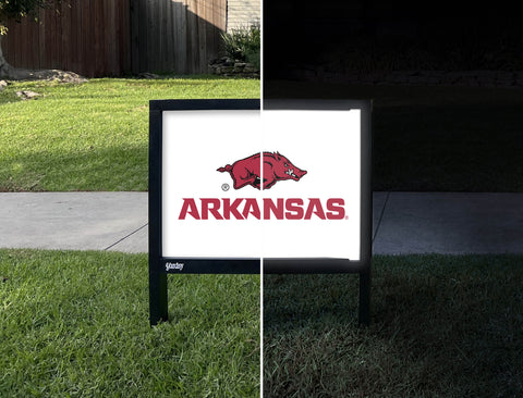 Arkansas Sports Mark White Yardsy Sign - Day Night