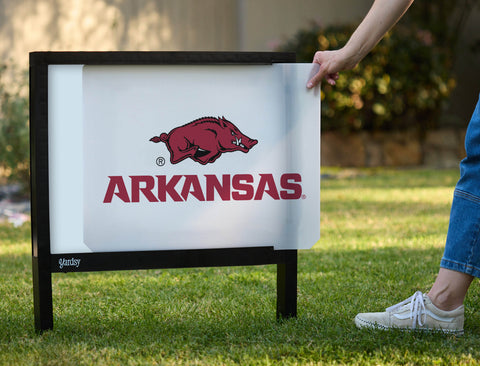 Arkansas Sports Mark White Yardsy Sign - Interchangeable