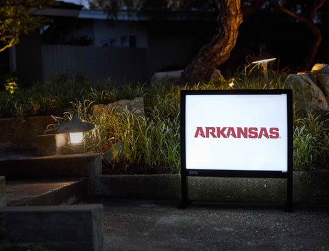 Arkansas Wordmark White Yardsy Sign - Flat Feet