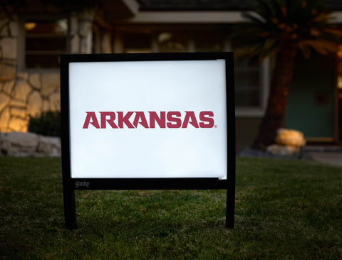 Arkansas Wordmark White Yardsy Sign - Hero