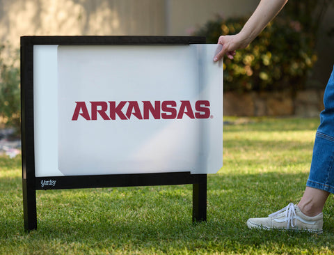 Arkansas Wordmark White Yardsy Sign - Interchangeable
