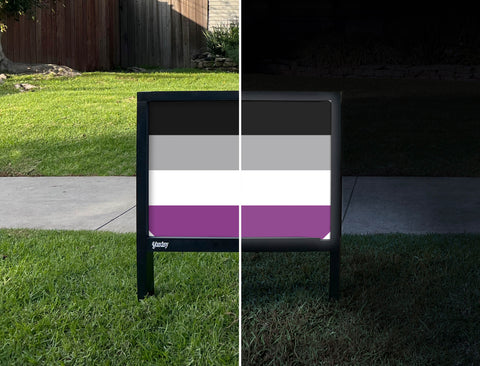 Asexual Pride Flag Yardsy Sign - Day Night