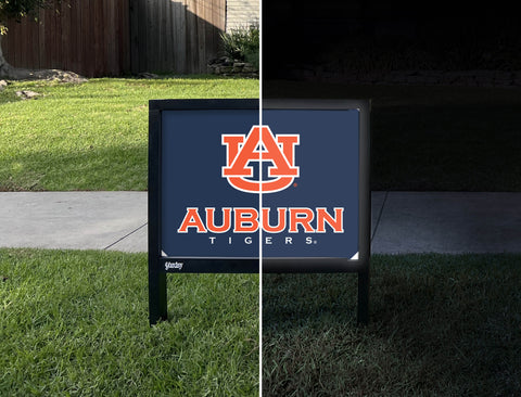 Auburn AU Tigers Blue Yardsy Sign - Day Night