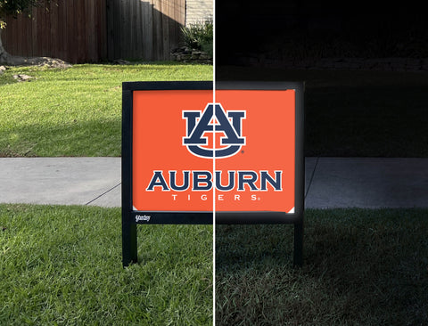 Auburn AU Tigers Orange Yardsy Sign - Day Night