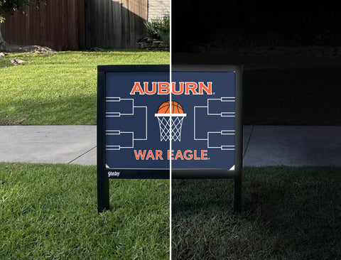 Auburn Basketball Yardsy Sign - Day Night