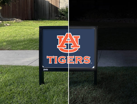 Auburn Tigers Blue Yardsy Sign - Day Night