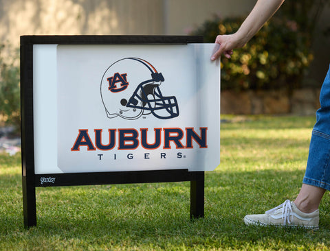 Auburn Tigers Helmet White Yardsy Sign - Interchangeable