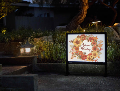 Autumn Blessings Fall Wreath Yardsy Sign - Flat Feet