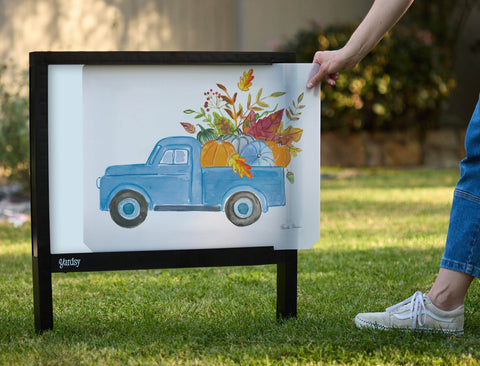 Autumn Harvest Truck Yardsy Sign - Interchangeable