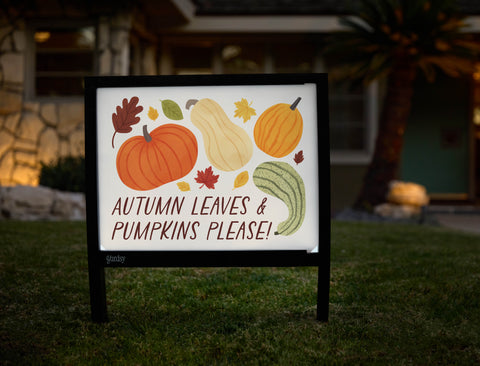 Autumn Leaves & Pumpkins Please! Yardsy Sign - Hero