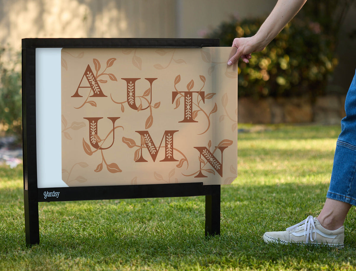 Autumn Lettering Yardsy Sign