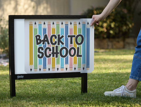 Back To School Pencils Yardsy Sign - Interchangeable