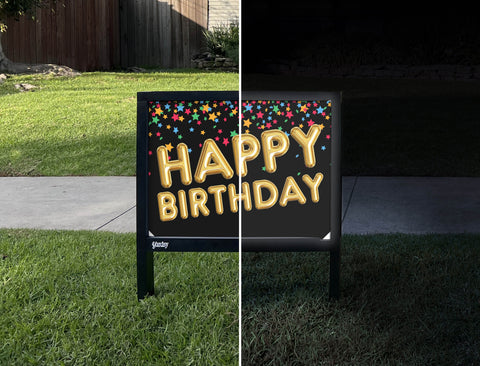 Balloon Birthday Yardsy Sign - Day Night