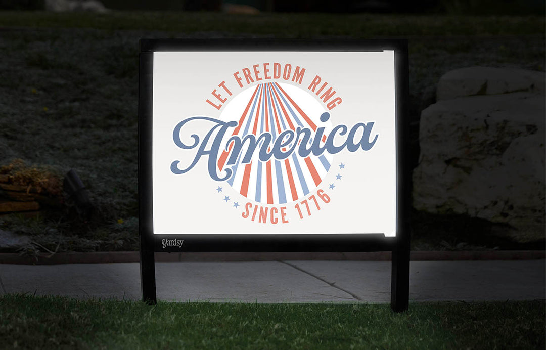 Patriotic Yard Signs That Light Up at Night | Yardsy