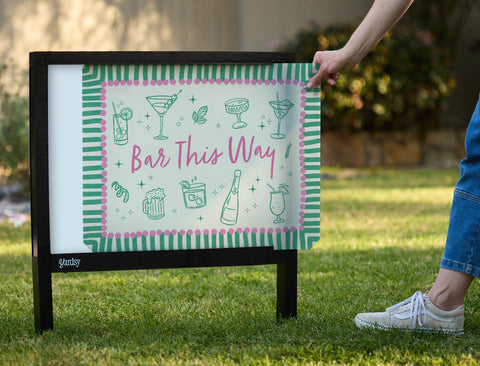 Bar This Way! Yardsy Sign - Interchangeable