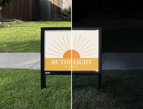 Be The Light Sun Yardsy Sign - Day Night