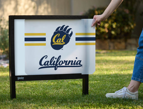 Berkeley Cal California Stripes White Yardsy Sign - Interchangeable
