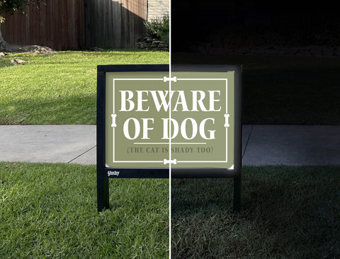 Beware Of Dog And Cat Yardsy Sign - Day Night