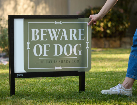 Beware Of Dog And Cat Yardsy Sign - Interchangeable