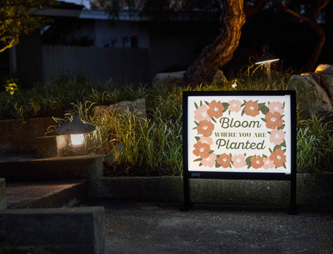 Bloom Where You Are Planted Yardsy Sign - Flat Feet