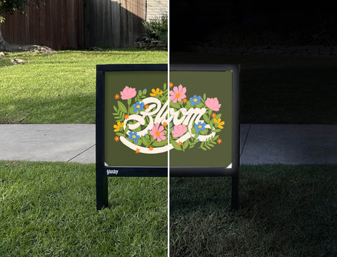 Bloom Yardsy Sign - Day Night