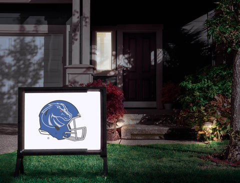 Boise State Blue Helmet Mark White Yardsy Sign